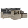vidaXL Tuin Sofa Set met kussen met opslag 6 pcs Lichtgrijs Poly riet