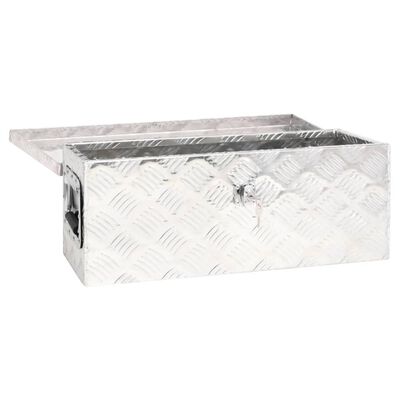 vidaXL Opbergbox 60x23,5x23 cm aluminium zilverkleurig
