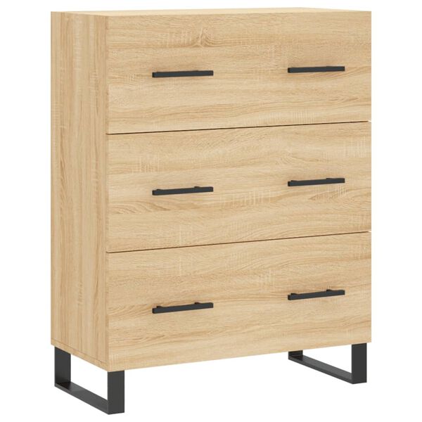 vidaXL Dressoir 69,5x34x90 cm bewerkt hout sonoma eikenkleurig