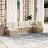 vidaXL 7-delige Loungeset met kussens poly rattan beige