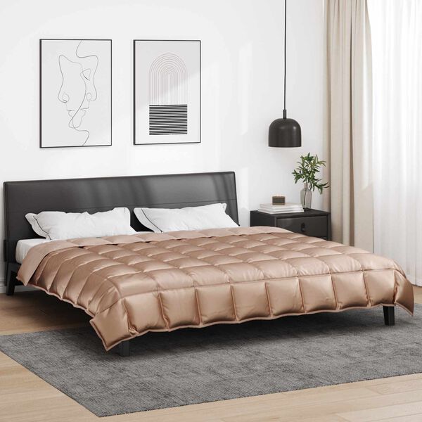 vidaXL Winter Dekbed Goud 220 x 240 cm Satijn en Microfiber