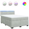 vidaXL Boxspring met matras fluweel lichtgrijs 160x200 cm