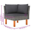 vidaXL 6-delige Loungeset met kussens poly rattan grijs