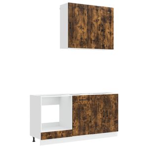 vidaXL Keukenblok KALMAR 5 pcs Gerookt eiken Bewerkt hout