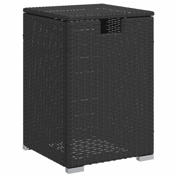 vidaXL Afdekkast voor propaangasfles 40x40x60 cm Poly Rattan zwart