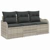 vidaXL Tuin Sofa Set 3 st Lichtgrijs Poly riet