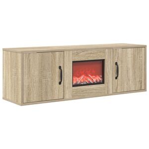 vidaXL Elektrische haard Sonoma 110 x 30 x 36,5 cm Bewerkt hout