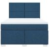 vidaXL Boxspring met matras stof blauw 140x190 cm