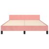 vidaXL Bedframe met hoofdeinde zonder matras 140x200 cm fluweel roze