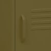 vidaXL Nachtkastje 35x35x51 cm staal olijfgroen