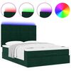 vidaXL Ottoman bed met matrassen en LED's 140x200cm fluweel