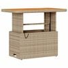 vidaXL Tuin eettafelset Beige poly rattan