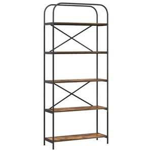 vidaXL Boekenkast 5-laags 80 x 30 x 183 cm Bewerkt hout Gerookt eiken