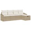 vidaXL Bankstel 5 st Beige poly rattan