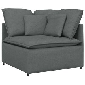 vidaXL Modulaire hoekbank met kussens 100 cm donkergrijs