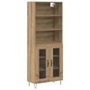 vidaXL Hoge kast 2 pcs Artisan Eiken Bewerkt hout