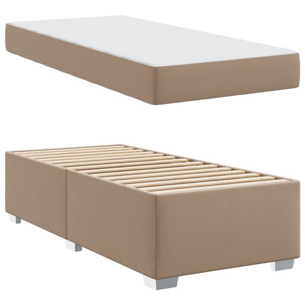 vidaXL Bedframe met matras Cappuccino 90 x 200 cm Stof