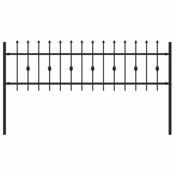 vidaXL Spike Fence Zwart 200 x 130 cm Gepoedercoat staal
