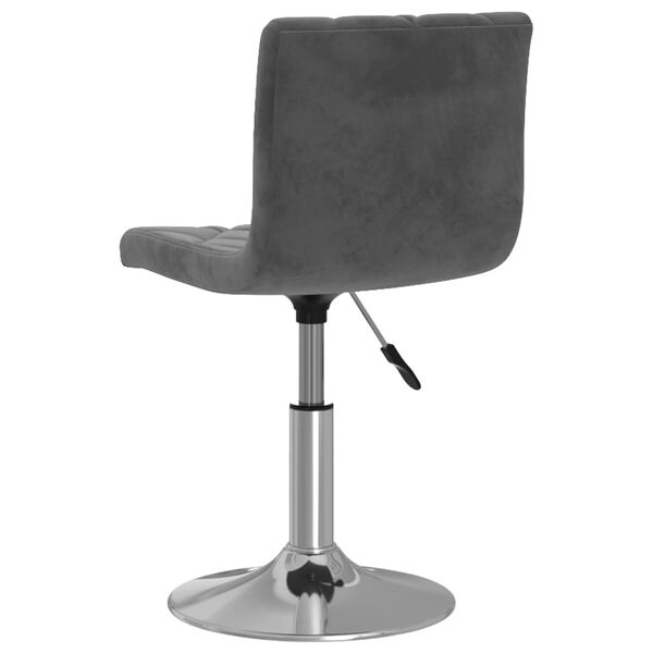 vidaXL Eetkamerstoel draaibaar fluweel donkergrijs