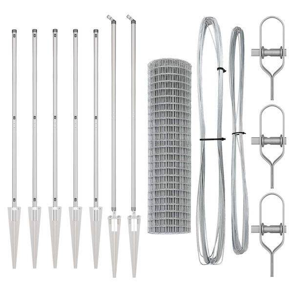 vidaXL Hek met Paal Zilver 1,2 x 10 m Staal