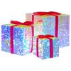 vidaXL Prismatische iriserende LED-cadeaudoos 3 st Meerkleurig