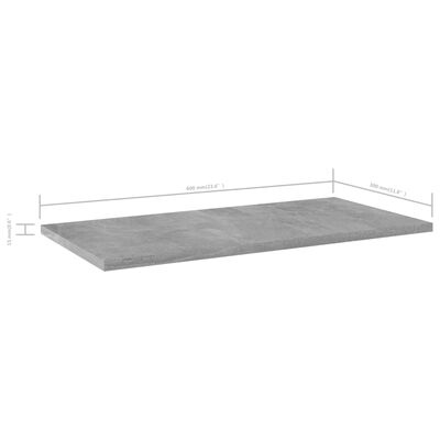 vidaXL Wandschappen 4 st 60x30x1,5 cm spaanplaat betongrijs