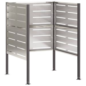 vidaXL Afvalcontainer scherm 85 x 85 x 113 cm Roestvrij staal zilver