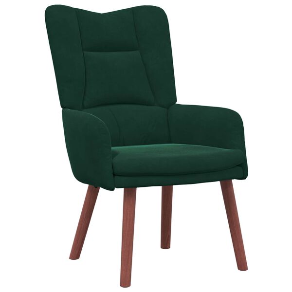 vidaXL Fauteuil Donkergroen 63 x 67 x 94 cm Fluweel