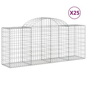 vidaXL Schanskorven 25 st gewelfd 200x50x80/100 cm ijzer