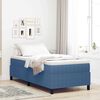 vidaXL Boxspringbed Blauw en Wit 90 x 200 cm Katoen Stof