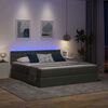 vidaXL Bed met LED-striplichten Donkergrijs 180 x 200 cm Stof