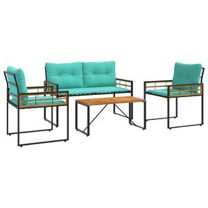 vidaXL Buitenmeubelset 4 st Turquoise