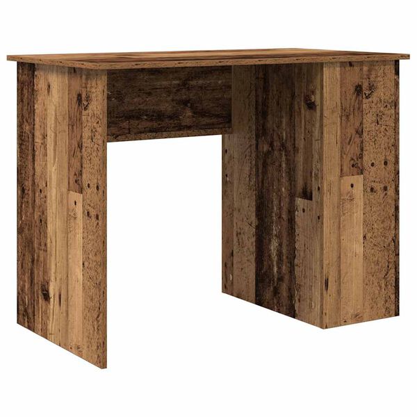 vidaXL Bureau 100x55x75 cm bewerkt hout oud houtkleurig