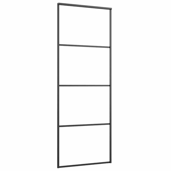 vidaXL Schuifdeur met beslag 76x205 cm ESG-glas en aluminium
