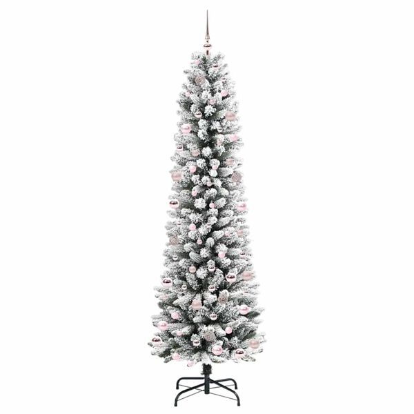 vidaXL Kunstkerstboom met 300 LED Wit 240 cm PVC en Metaal en Plastic