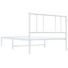 vidaXL Bedframe met hoofdbord metaal wit 80x200 cm