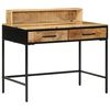 vidaXL Wandtafel Bruin 100 x 55 x 89.5 cm Massief Mangohout en Metaal