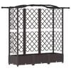 vidaXL Verhoogd Bed met Trellis en Dak Bruin 163 x 40 x 123 cm PP