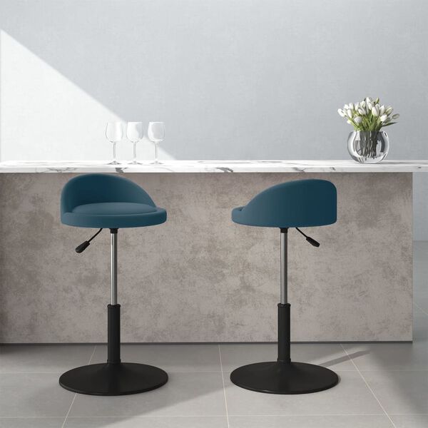 vidaXL Eetkamerstoelen draaibaar 2 st fluweel blauw