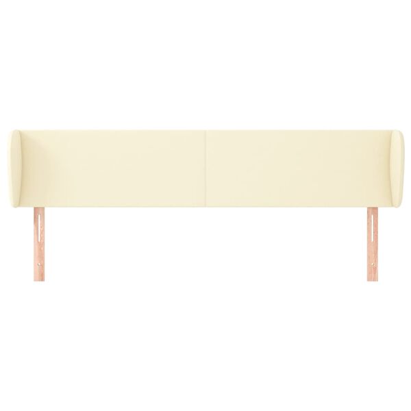 vidaXL Hoofdbord met randen 163x23x78/88 cm kunstleer cr&egrave;mekleurig