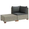 vidaXL 2 st Rieten Loungeset met Kussens GENDT Natuurlijk rattan