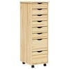 vidaXL Rolling Cabinet met Laden MOSS 34 x 39 x 103 cm Heldere Vernis
