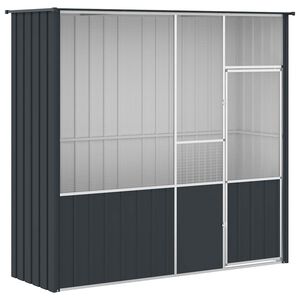 vidaXL Vogelkooi 215x78x200 cm gegalvaniseerd staal antracietkleurig
