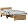 vidaXL Bedframe Wandgemonteerd Artisan Eiken 90 x 200 cm Bewerkt hout
