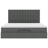 vidaXL Ottoman bed met matras 160x200cm stof donkergrijs