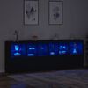 vidaXL Dressoir met LED-verlichting 283x37x100 cm zwart