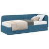 vidaXL Hoekbedframe met matras Blauw 80 x 200 cm Fluweel