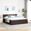 vidaXL Ottoman bed met matras en LED's 160x200cm stof donkerbruin