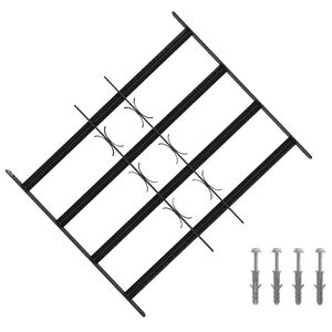 vidaXL Beveiligingsrooster voor ramen met 4 kruisbalken 3 pcs 43-74 cm