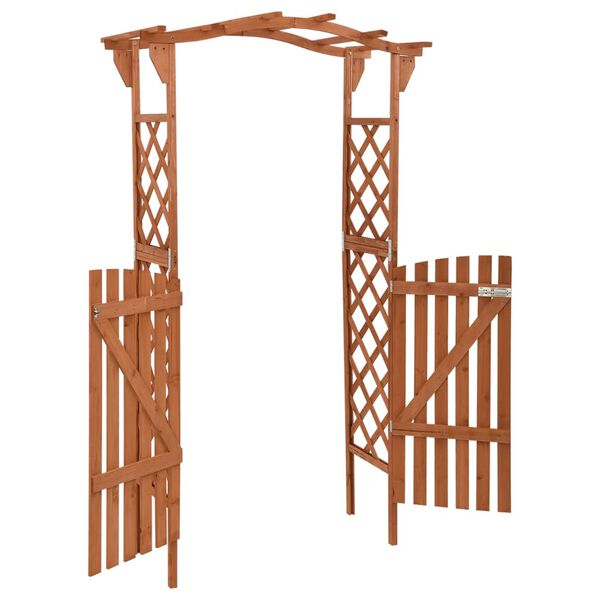 vidaXL Pergola met poort 116x40x204 cm massief vurenhout